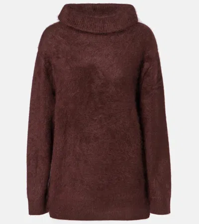 Dorothee Schumacher Fluffy Statement Wool And Cashmere-blend Sweater In Brown