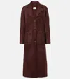Dorothee Schumacher Fluffy Statement Wool-blend Coat In Burgundy