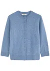 Dorothee Schumacher Fluffy Statements Brushed Wool-blend Cardigan In Blue