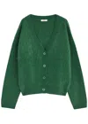 Dorothee Schumacher Fluffy Statements Brushed Wool-blend Cardigan In Green
