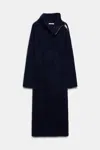 Dorothee Schumacher Fluffy Zip Turtleneck Sweater Dress In Blue