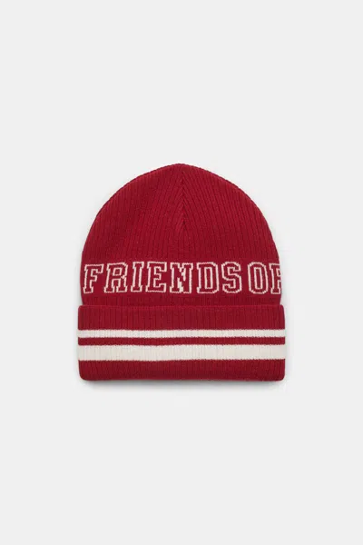 Dorothee Schumacher Friends Of Dorothee Lettered Merino Wool Beanie In Red