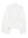 Dorothee Schumacher Fringe-detail Wool Cardigan In White