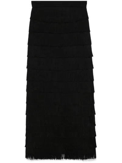 Dorothee Schumacher Fringed Maxi Skirt In Black