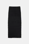 Dorothee Schumacher Fringed Skirt In Punto Milano In Black