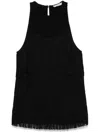 Dorothee Schumacher Punto Milano Tank Top With Allover Fringe In Black