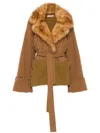 Dorothee Schumacher Fur Opulence Cardigan In Neutrals