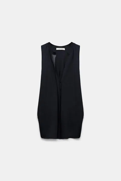 Dorothee Schumacher Gilet Style Top With Foil Print In Black