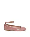 Dorothee Schumacher Patent Leather Ballerinas With Ankle Strap In Pink