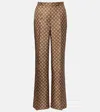 Dorothee Schumacher Graphic Dreams Printed Silk Twill Palazzo Pants In Brown