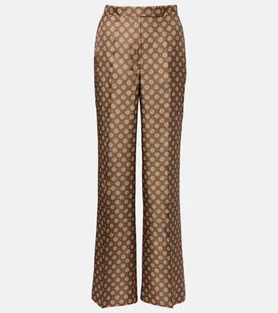 Dorothee Schumacher Graphic Dreams Printed Silk Twill Palazzo Pants In Brown
