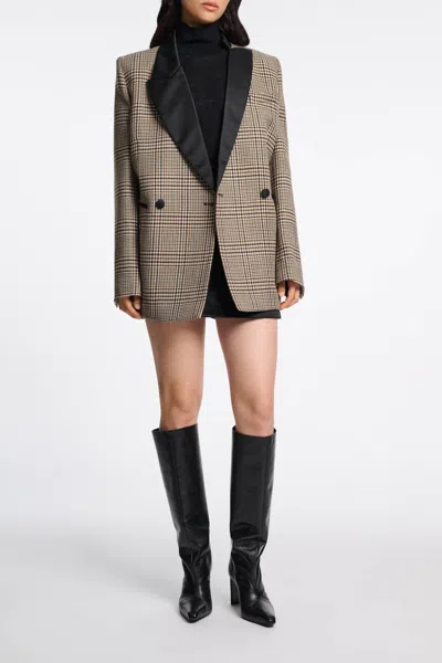Dorothee Schumacher Graphic Elegance Jacket In Mixed Glencheck In Multi