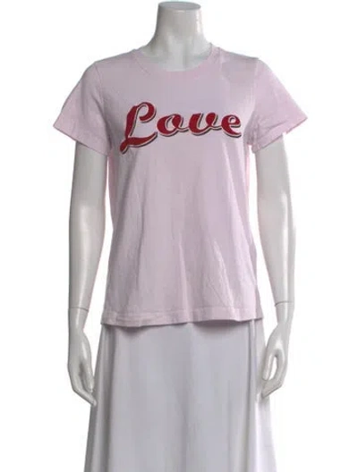 Pre-owned Dorothee Schumacher Graphic Print Crew Neck T-shirt In Purple