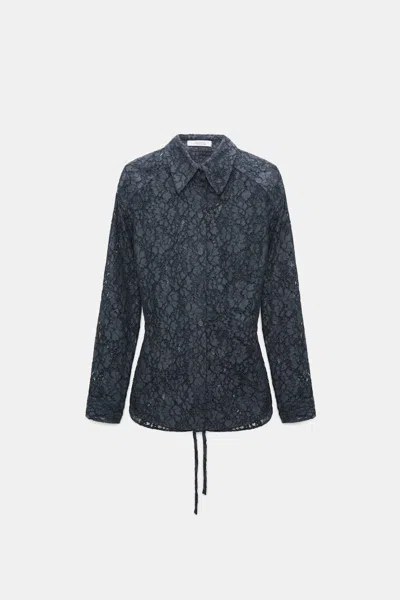 Dorothee Schumacher Powerful Guipure-lace Shirt In Brown