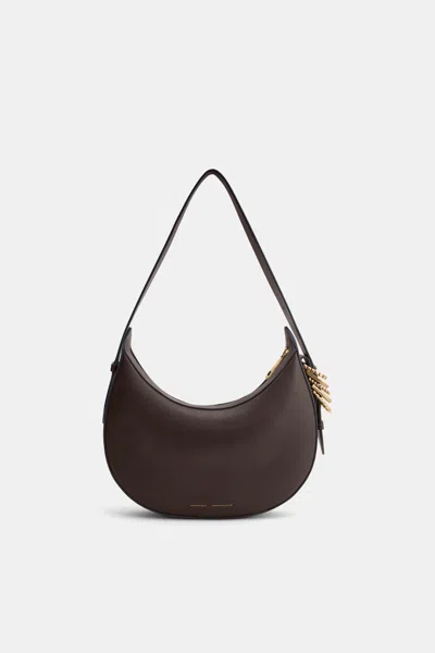 Dorothee Schumacher Half Moon Bag In Soft Calf Leather With D-ring Hardware In Brown
