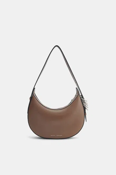 Dorothee Schumacher Half Moon Bag In Soft Calf Leather With D-ring Hardware In Brown