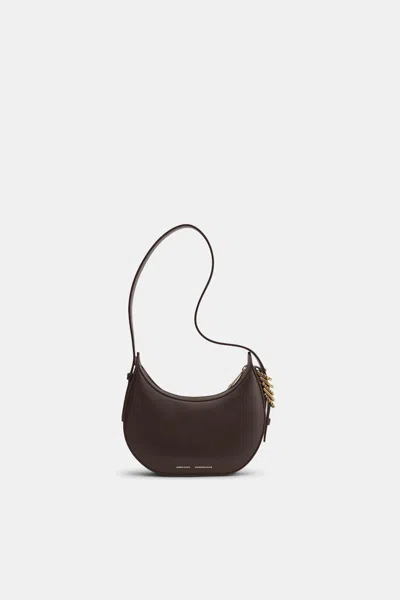 Dorothee Schumacher Half Moon Mini Bag In Soft Calf Leather With D-ring Hardware In Brown