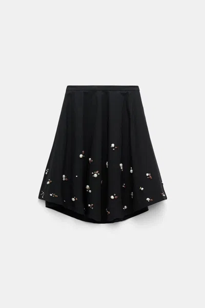 Dorothee Schumacher Hand-embellished Swing Skirt In Black