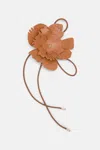 Dorothee Schumacher Handgefertigtes Flower-accessoire Aus Leder In Brown