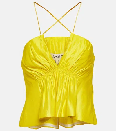 Dorothee Schumacher Bandeau Top In Hemp Mix In Yellow