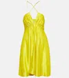 Dorothee Schumacher Pleated Open-back Minidress In Yellow