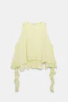 Dorothee Schumacher Hemp Tank Top With Ruffles In Yellow