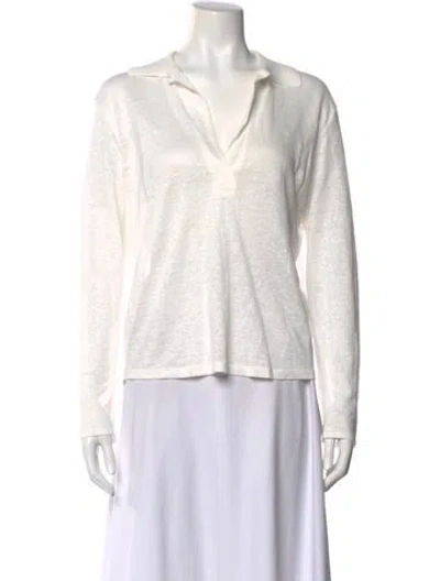 Pre-owned Dorothee Schumacher Hemp V-neck Sweater W/ Tags In Neutral