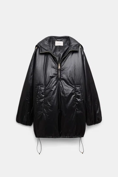 Dorothee Schumacher Hooded Nylon Anorak-style Jacket In Black