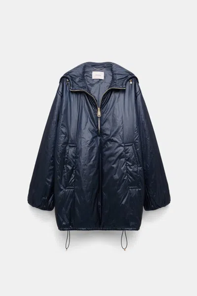Dorothee Schumacher Hooded Nylon Anorak-style Jacket In Blue