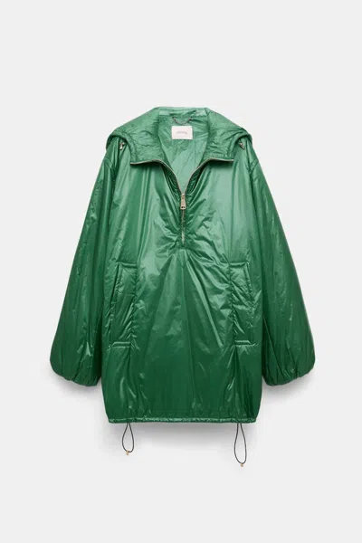 Dorothee Schumacher Hooded Nylon Anorak-style Jacket In Green