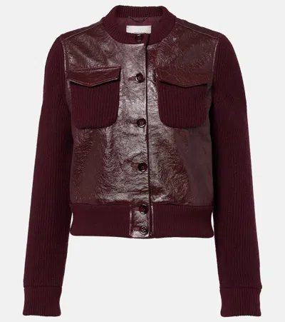 Dorothee Schumacher Leather And Knit Jacket In Metallic