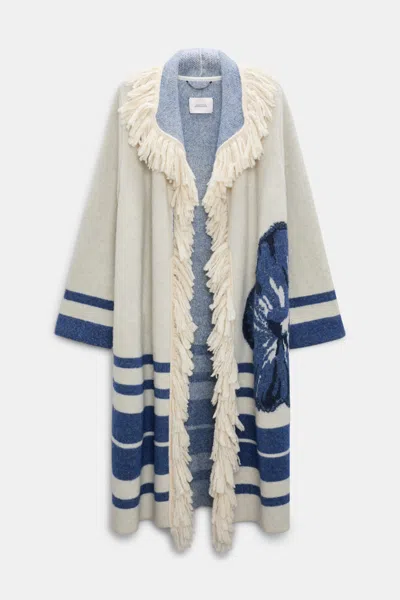 Dorothee Schumacher Jacquard Knit Coat With Fringe In Multi