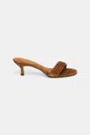 Dorothee Schumacher Kitten Heel Suede Slides With Padded Strap In Brown