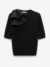 Dorothee Schumacher Virgin Merino Pullover With Satin Bow In Black