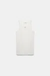 Dorothee Schumacher Knit Tank Top With Faux Suede Detail In White