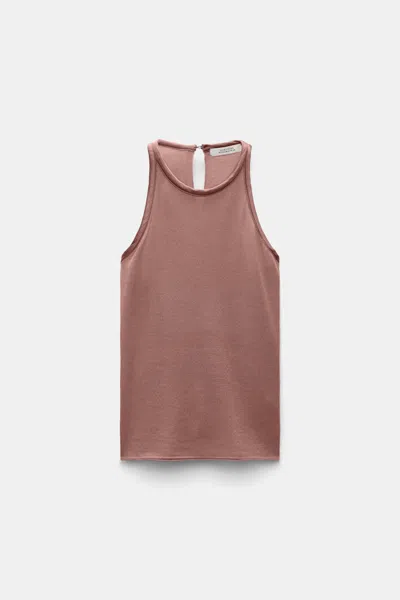 Dorothee Schumacher Knit Tank Top With Silk Trim In Multi