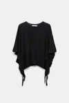 Dorothee Schumacher Knit Top With Draped Flounce Sleeves In Black