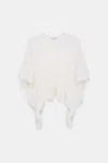 Dorothee Schumacher Knit Top With Draped Flounce Sleeves In White