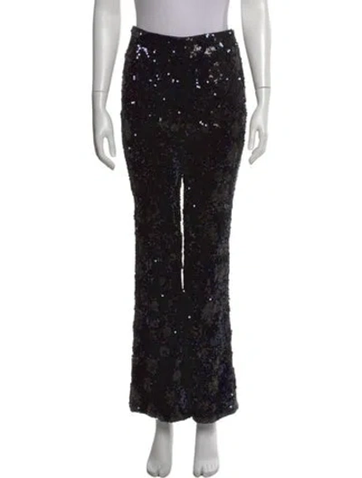Pre-owned Dorothee Schumacher Lace Pattern Wide Leg Pants In Black