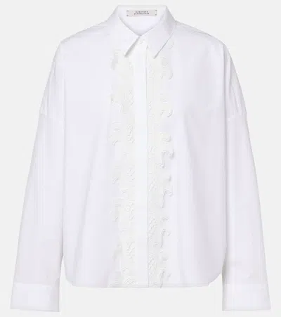 Dorothee Schumacher Bluse Aus Popeline Mit Spitze In Weiss
