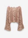 Dorothee Schumacher Cropped Blouse In Eyelash Lace