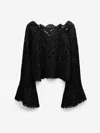 Dorothee Schumacher Cropped Blouse In Eyelash Lace
