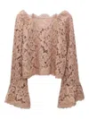 Dorothee Schumacher Cropped Blouse In Eyelash Lace In Neutral
