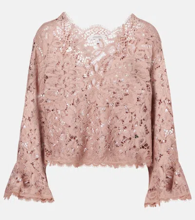 Dorothee Schumacher Lacy Dream Floral Top In Pink
