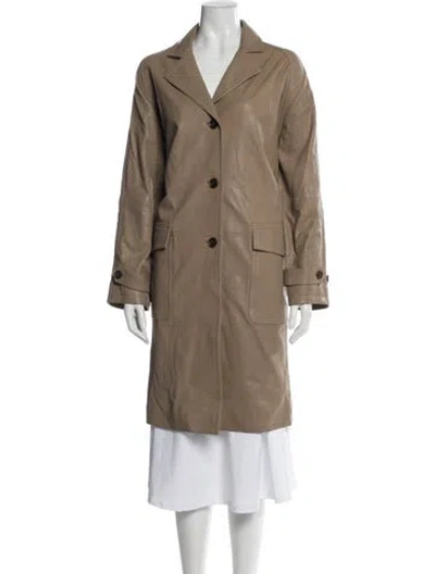 Pre-owned Dorothee Schumacher Lamb Leather Coat In Neutral