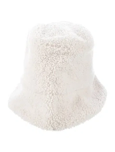 Pre-owned Dorothee Schumacher Lambskin Bucket Hat In Neutral