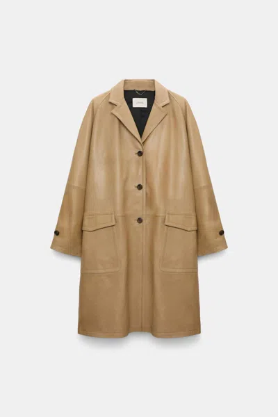 Dorothee Schumacher Lambskin Coat In Beige