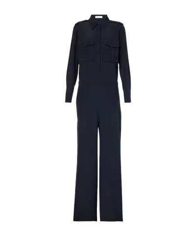 Dorothee Schumacher Lapel Long-sleeved Jumpsuit In Black