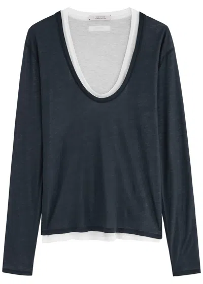 Dorothee Schumacher Layer Love Jersey Top In Navy