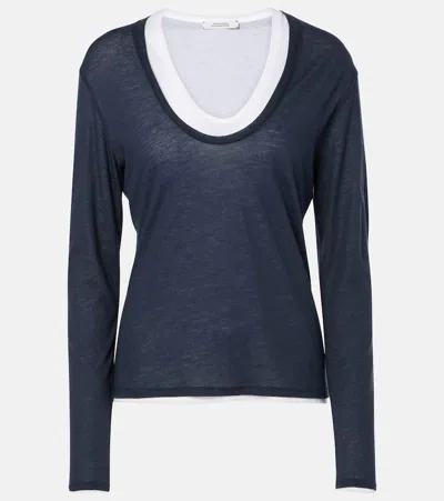 Dorothee Schumacher Layer Love Layered Jersey T-shirt In Blue